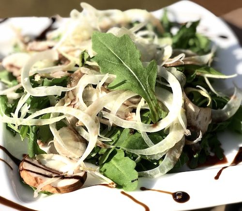 Arugula Salad with Fennel, Endive, Parmesan Cheese and Black Truffle Oil 