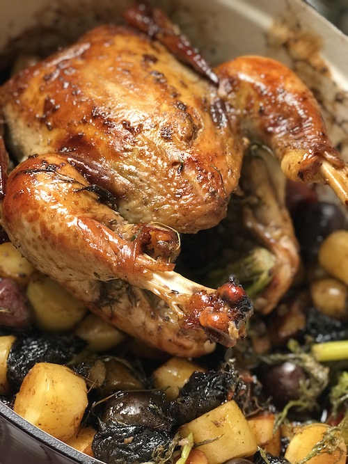 Roasted Chicken with Potatoes and Italian Herbs